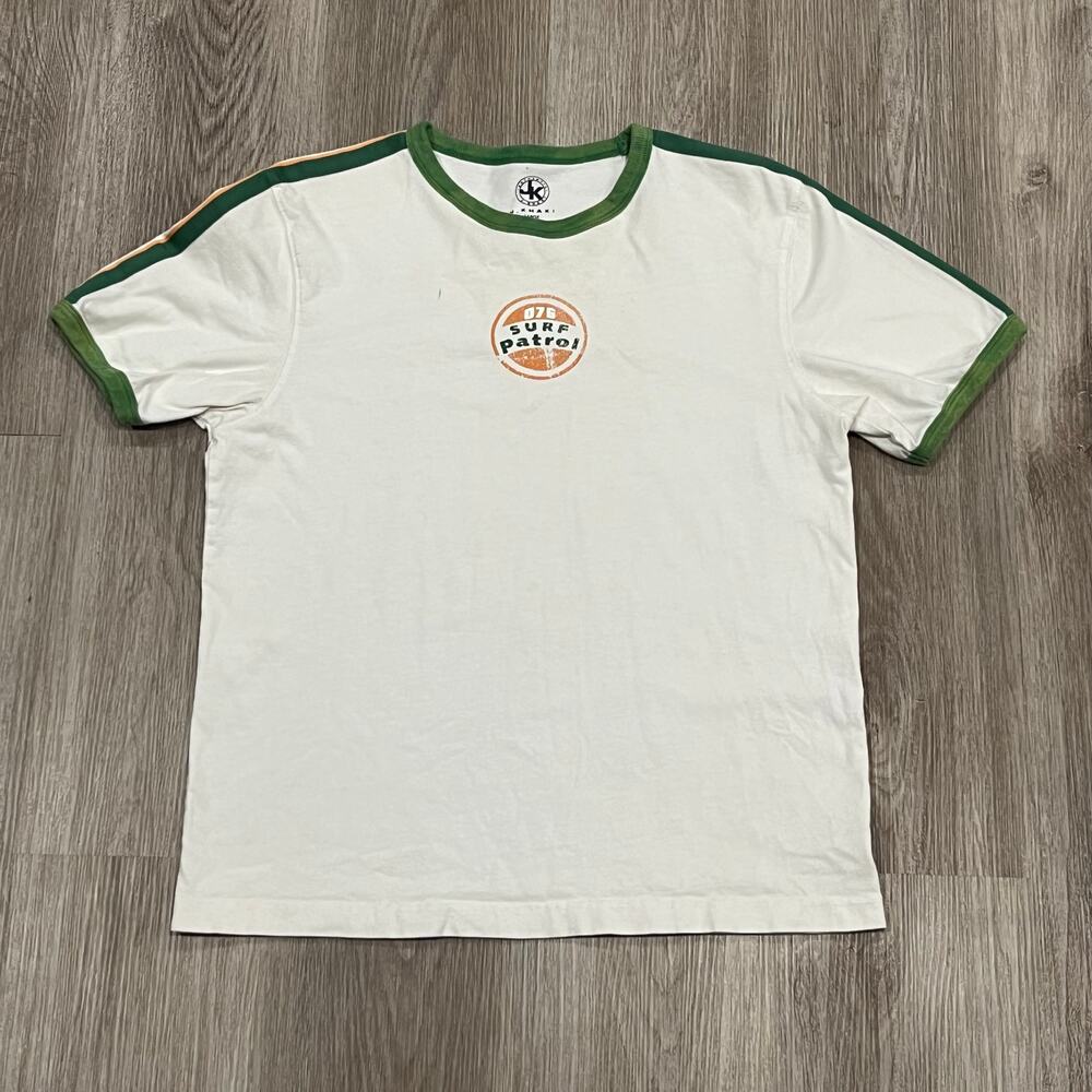 Women’s J. Khaki Surf Patrol Graphic Ringer T-Shirt Size Large